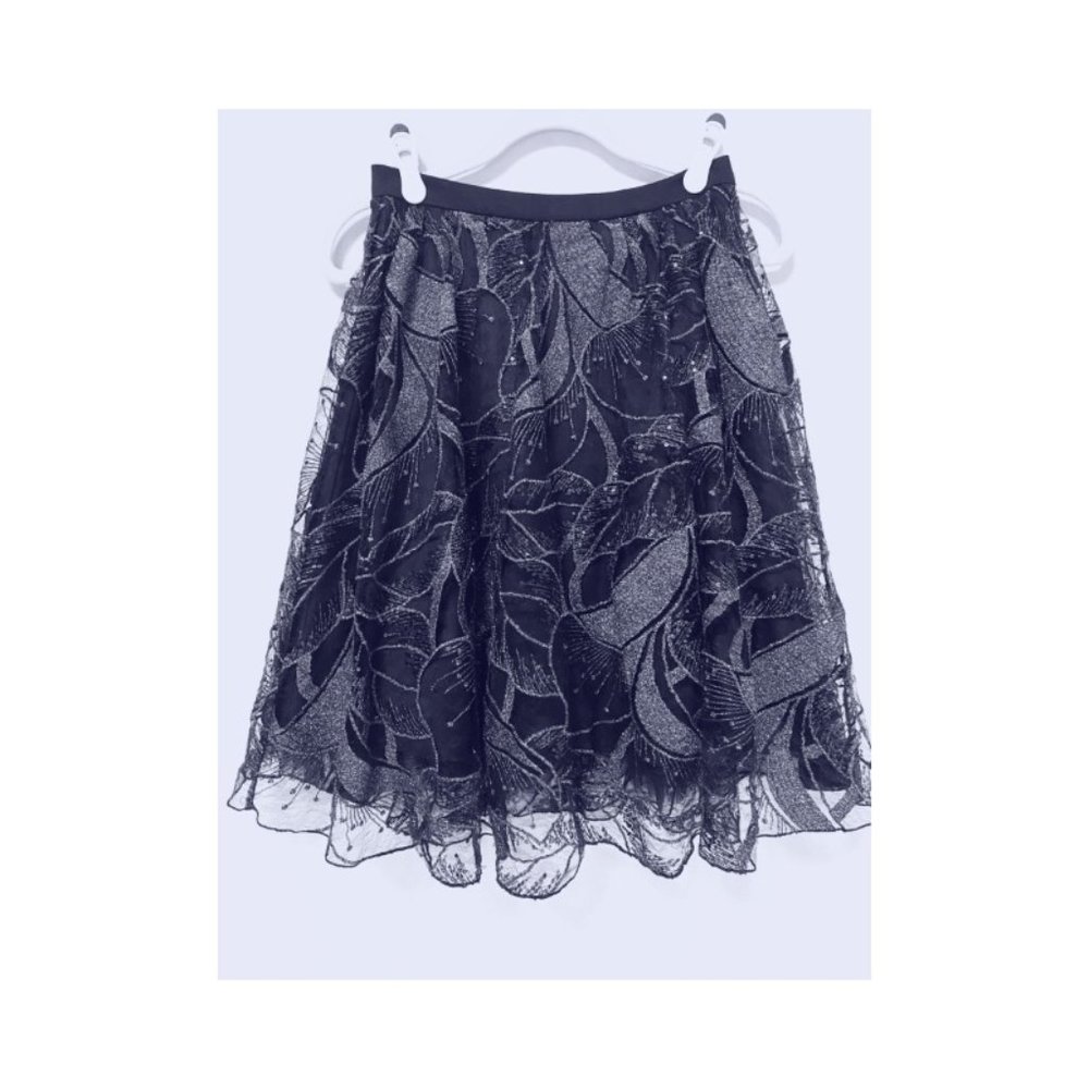 Anthropologie Eva Franco Blue Sequined Skirt